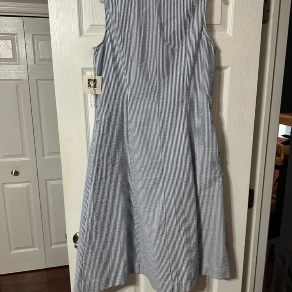 NWT Anne Klein Seersucker Sleeveless Shirt Dress - Picture 9 of 16